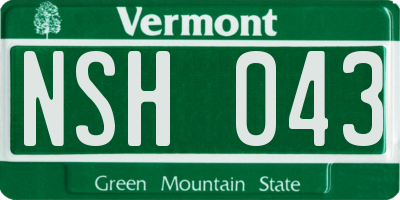 VT license plate NSH043