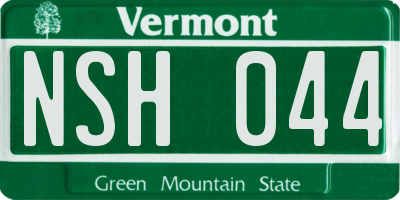 VT license plate NSH044