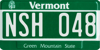 VT license plate NSH048