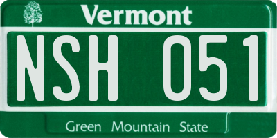VT license plate NSH051