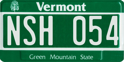 VT license plate NSH054