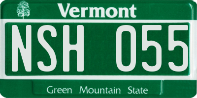 VT license plate NSH055
