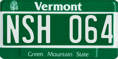 VT license plate NSH064