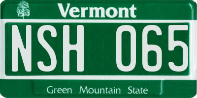 VT license plate NSH065