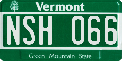 VT license plate NSH066