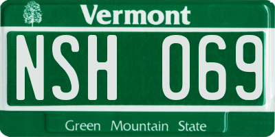 VT license plate NSH069