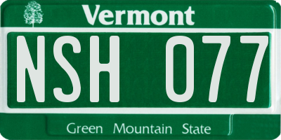 VT license plate NSH077