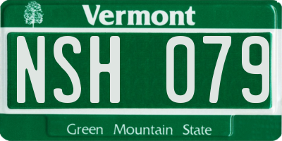 VT license plate NSH079