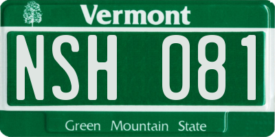 VT license plate NSH081