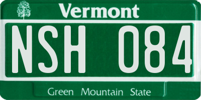 VT license plate NSH084
