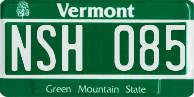 VT license plate NSH085