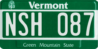 VT license plate NSH087