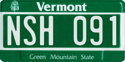 VT license plate NSH091