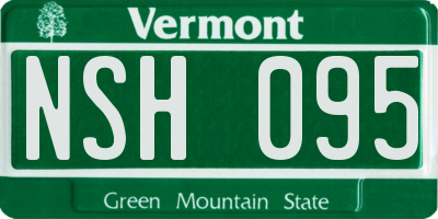 VT license plate NSH095