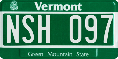 VT license plate NSH097