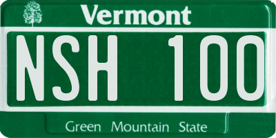 VT license plate NSH100