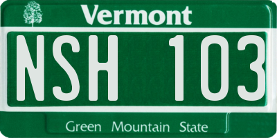 VT license plate NSH103