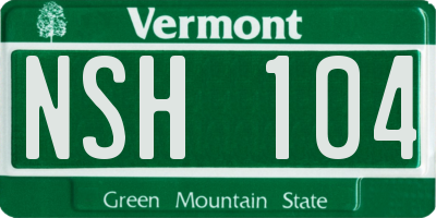 VT license plate NSH104