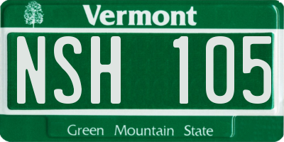 VT license plate NSH105