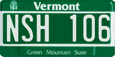 VT license plate NSH106