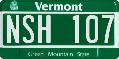 VT license plate NSH107