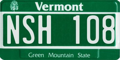 VT license plate NSH108