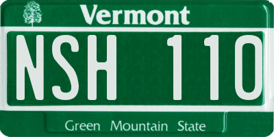 VT license plate NSH110
