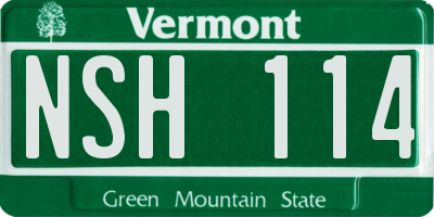 VT license plate NSH114