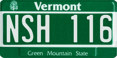 VT license plate NSH116