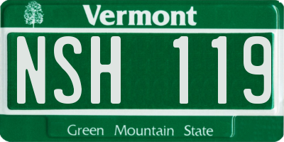 VT license plate NSH119