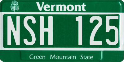 VT license plate NSH125