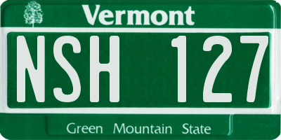 VT license plate NSH127