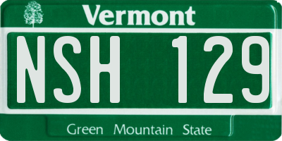 VT license plate NSH129