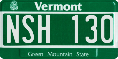 VT license plate NSH130