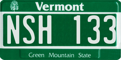 VT license plate NSH133