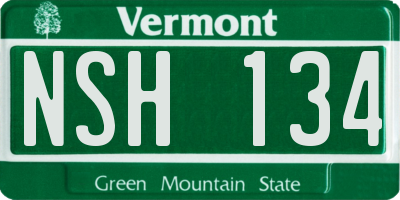 VT license plate NSH134
