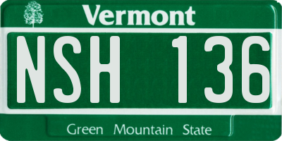 VT license plate NSH136