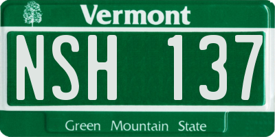 VT license plate NSH137