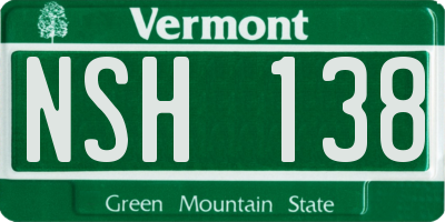 VT license plate NSH138