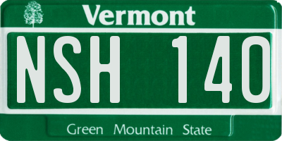 VT license plate NSH140