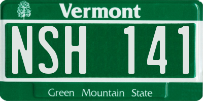 VT license plate NSH141
