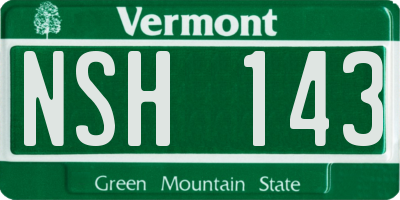VT license plate NSH143