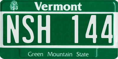 VT license plate NSH144