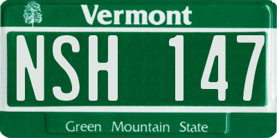 VT license plate NSH147