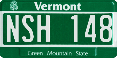 VT license plate NSH148