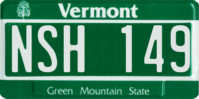 VT license plate NSH149
