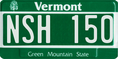 VT license plate NSH150