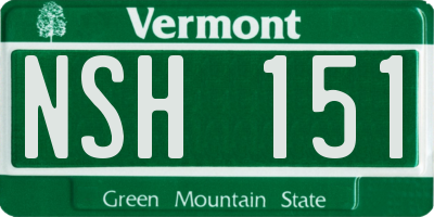 VT license plate NSH151