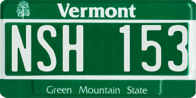 VT license plate NSH153