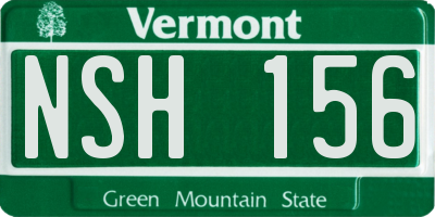 VT license plate NSH156